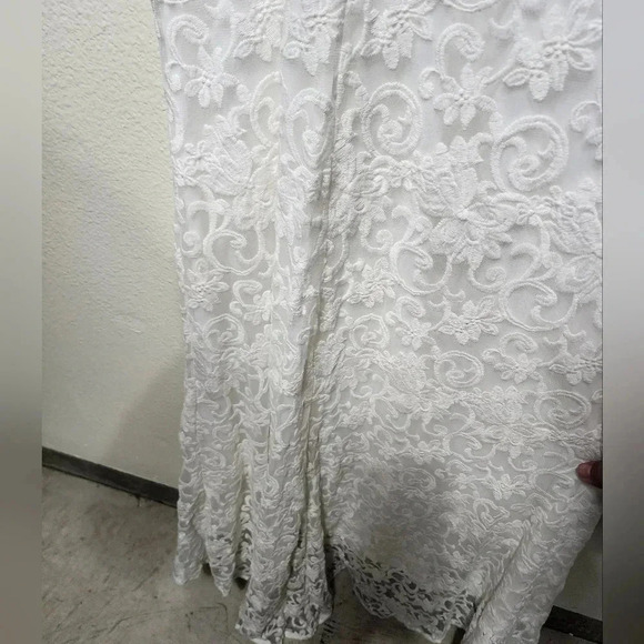 Lulus My Kind of Forever White Mesh Floral Embroidered Maxi Dress XS Wedding - Picture 13 of 14